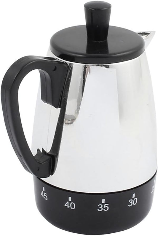 4x3.4x2.2-Inch 60 Mins Mechanical Kitchen Time Meter Coffee Pot Design