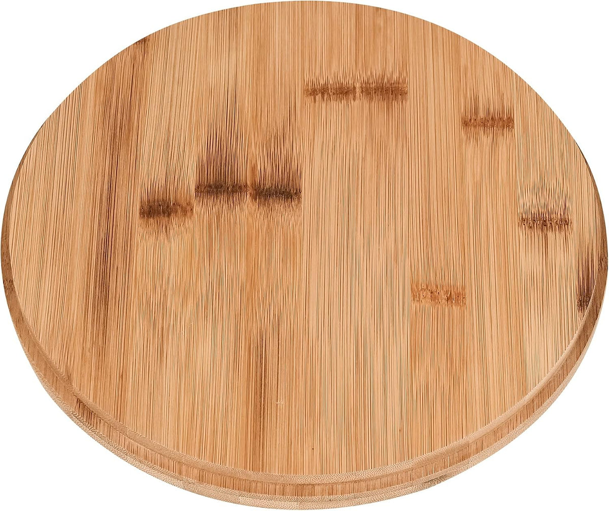 Bamboo Fiber Salad Bowl with Servers Set Large 9.8 inches Nature Bamboo Mixing Bowl with Servers with Lid Spoon and Fork for Fruits,Salads and Vegetables