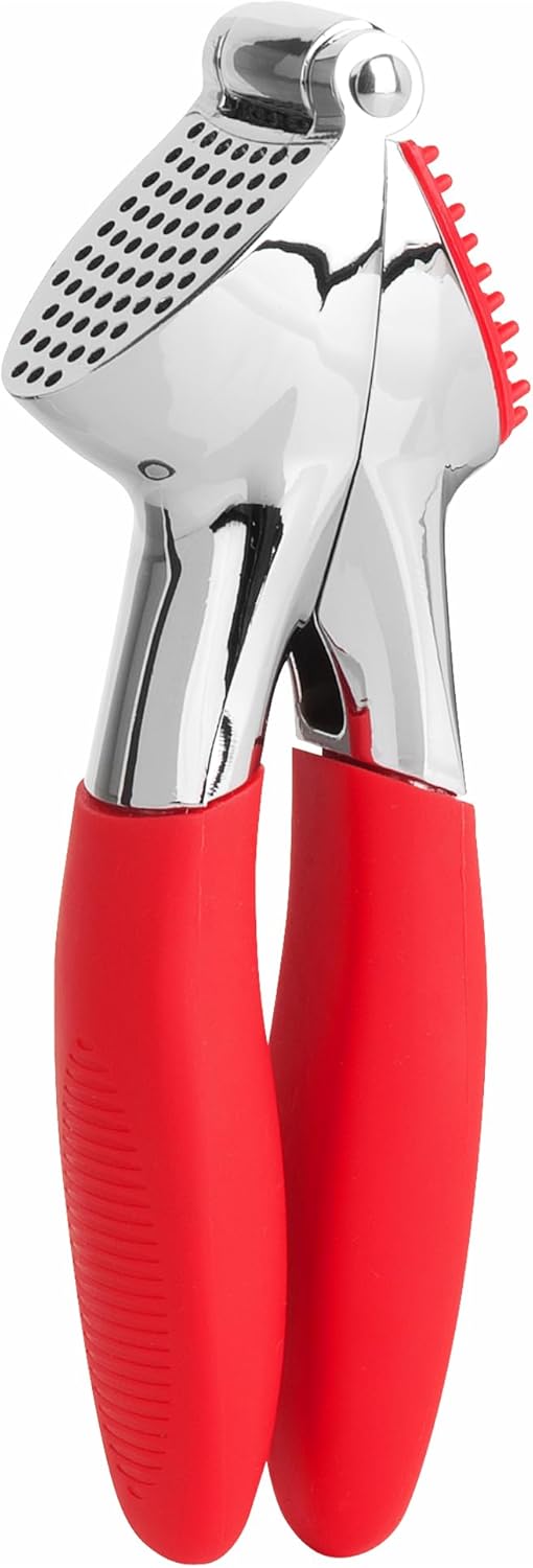 Garlic Press - Effortless Garlic Crusher with Built-In Cleaning Aid, Large Garlic Chamber, Comfortable Ergonomic Handle, BPA-Free & Dishwasher-Safe - Quick and Easy Meal Preparation