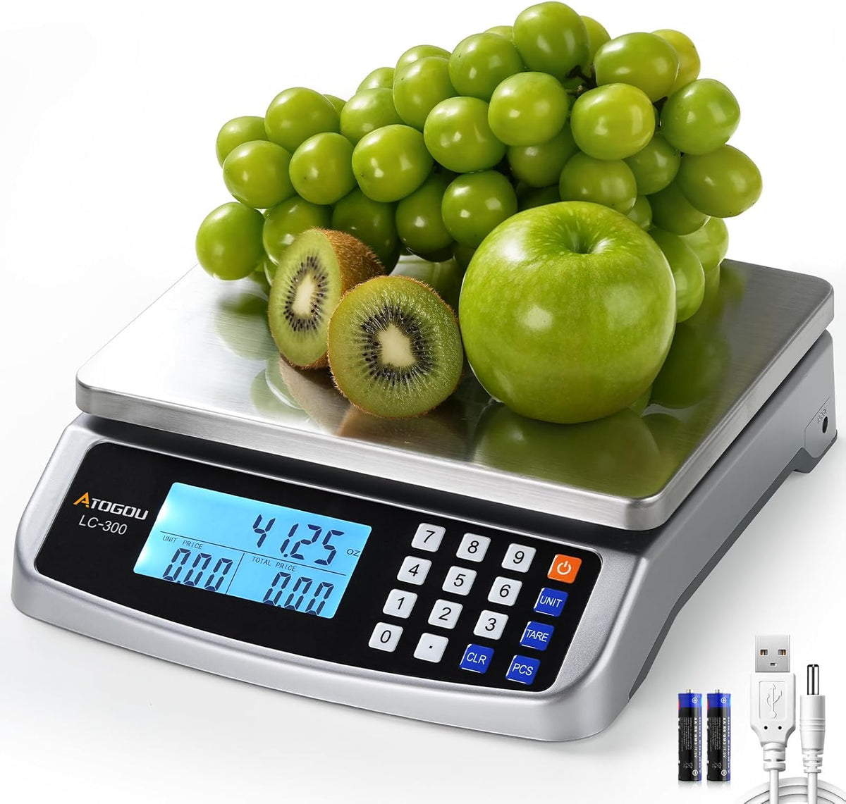 110lb Food Scale, Commercial Kitchen Scale with Price Computing