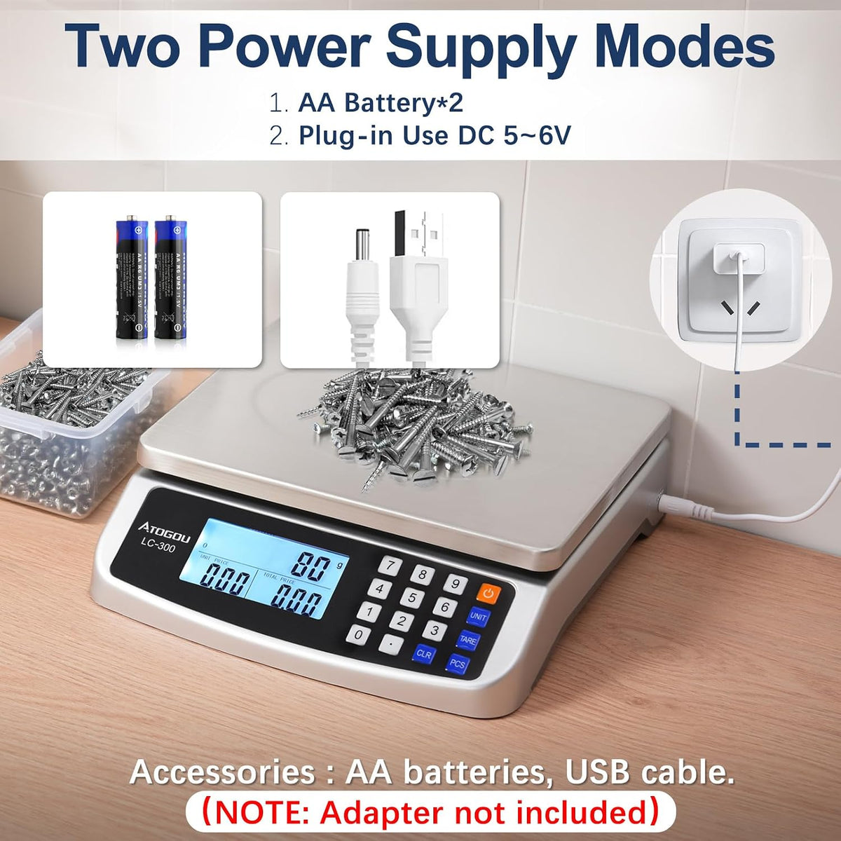 110lb Food Scale, Commercial Kitchen Scale with Price Computing