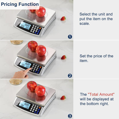 110lb Food Scale, Commercial Kitchen Scale with Price Computing