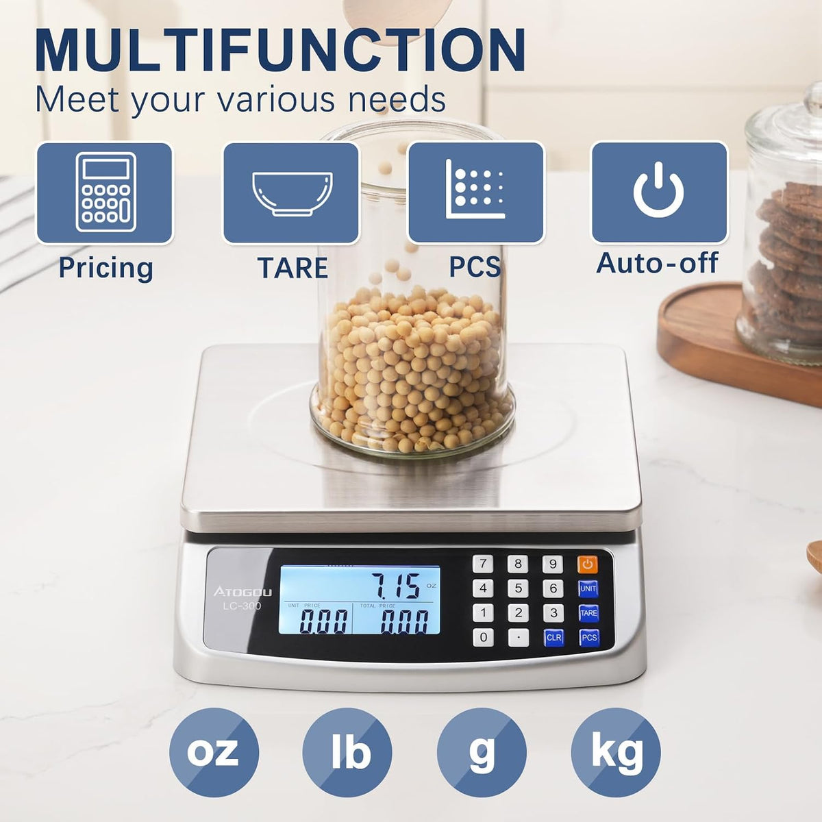 110lb Food Scale, Commercial Kitchen Scale with Price Computing