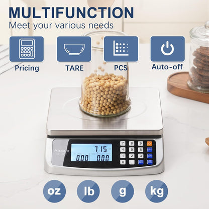 110lb Food Scale, Commercial Kitchen Scale with Price Computing