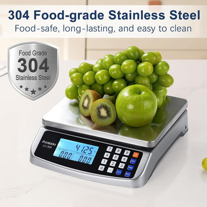 110lb Food Scale, Commercial Kitchen Scale with Price Computing