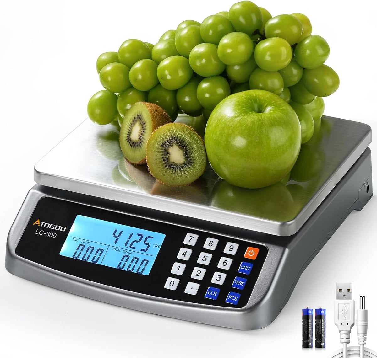 110lb Food Scale, Commercial Kitchen Scale with Price Computing