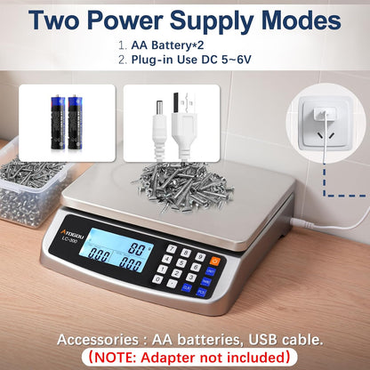 110lb Food Scale, Commercial Kitchen Scale with Price Computing