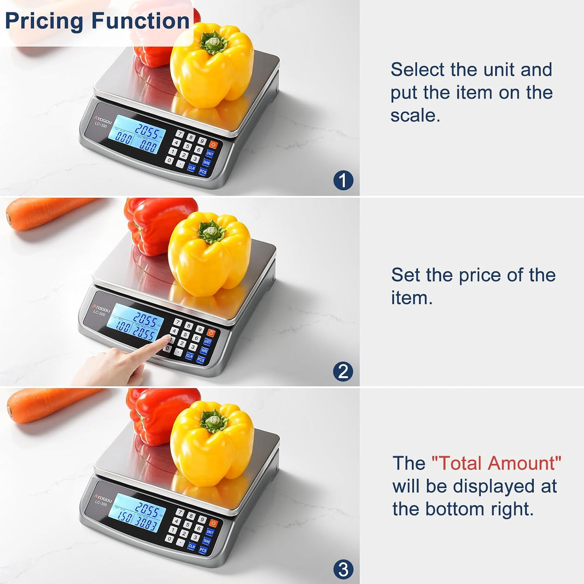 110lb Food Scale, Commercial Kitchen Scale with Price Computing