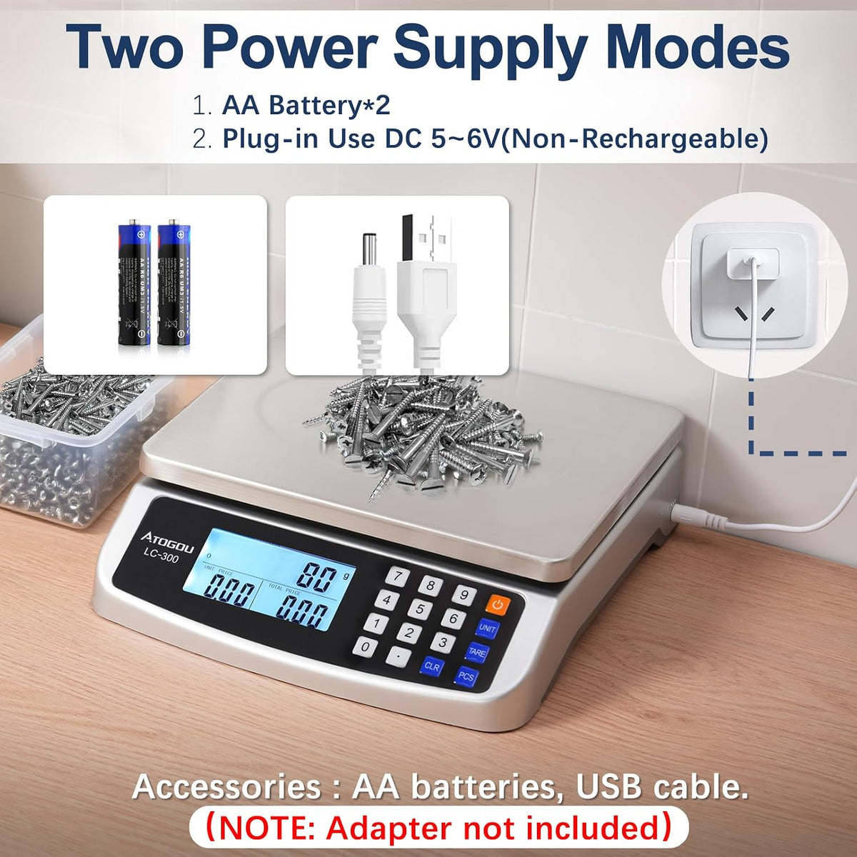 110lb Food Scale, Commercial Kitchen Scale with Price Computing
