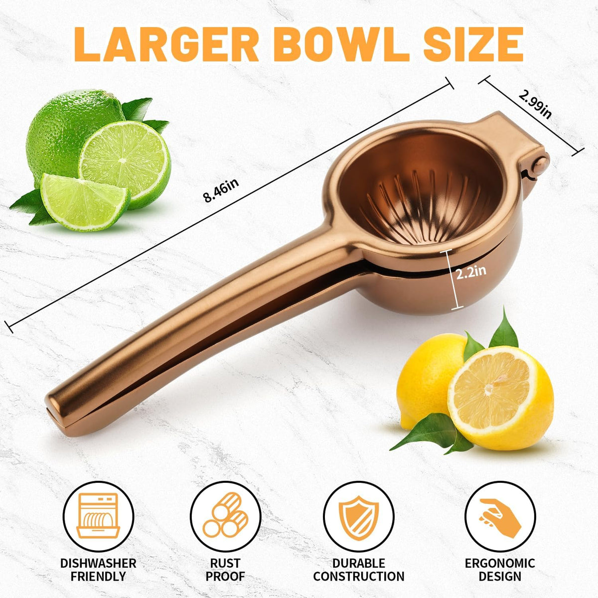 Lemon Squeezer Stainless Steel Manual Heavy Duty Lemon Juicer