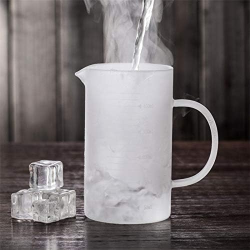 1L Glass Measuring Cups Jugs with Lid Large Measuring Pitcher Beaker Measured Mug Measure Liquid Milk Glass Cup Clear Scale with Spout& Insulated Handle,for Hot/Cold Fluid