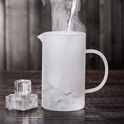 1L Glass Measuring Cups Jugs with Lid Large Measuring Pitcher Beaker Measured Mug Measure Liquid Milk Glass Cup Clear Scale with Spout& Insulated Handle,for Hot/Cold Fluid