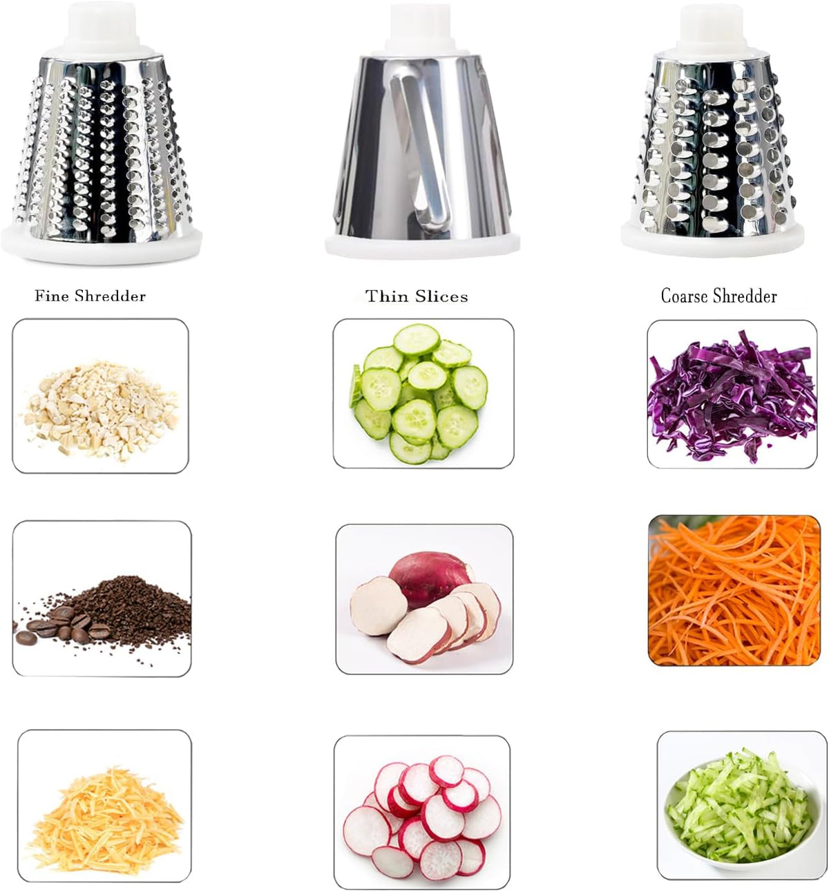Dachenus Cheese Grater Rotary Cheese Grater,Versatile Cheese Shredder