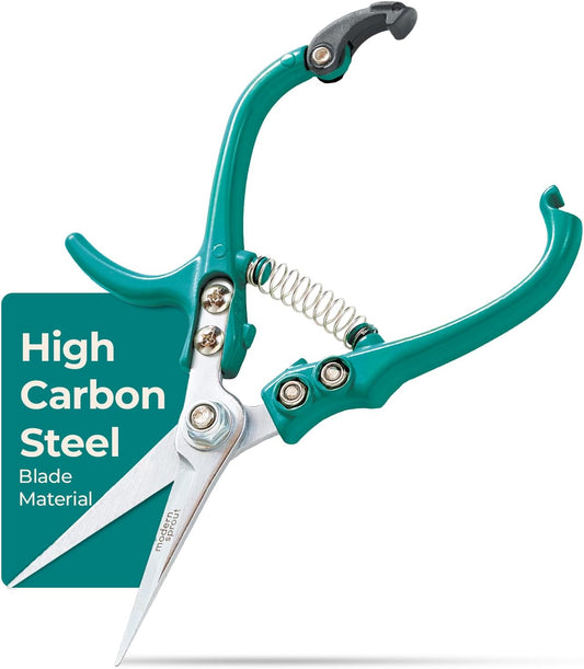 Pruning Shears - Garden Snips - Herb Scissors - Ocean 1-Pack | Lightweight Gardening Tool - Durable Carbon Steel Blade W/Easy-Lock - Gardening Supplies - Flower Cutter - Reusable Holster