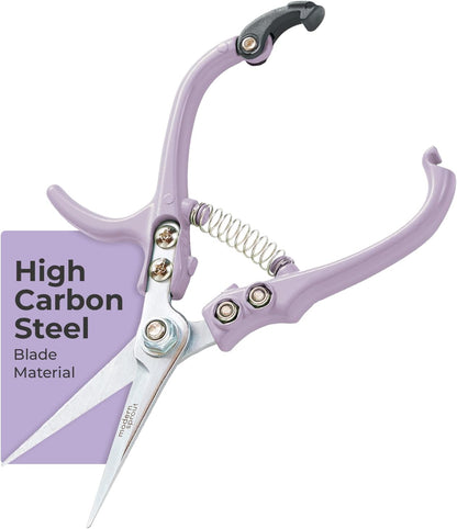 Pruning Shears - Garden Snips - Herb Scissors - Ocean 1-Pack | Lightweight Gardening Tool - Durable Carbon Steel Blade W/Easy-Lock - Gardening Supplies - Flower Cutter - Reusable Holster