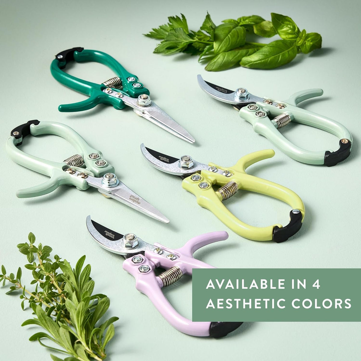 Pruning Shears - Garden Snips - Herb Scissors - Ocean 1-Pack | Lightweight Gardening Tool - Durable Carbon Steel Blade W/Easy-Lock - Gardening Supplies - Flower Cutter - Reusable Holster