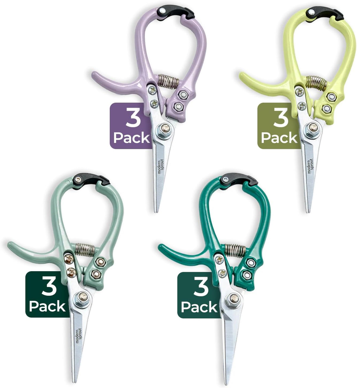 Pruning Shears - Garden Snips - Herb Scissors - Ocean 1-Pack | Lightweight Gardening Tool - Durable Carbon Steel Blade W/Easy-Lock - Gardening Supplies - Flower Cutter - Reusable Holster