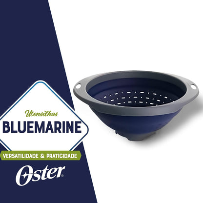 Bluemarine 9-Inch 4-Sided Box Grater – Stainless Steel Cheese and Vegetable Grater, Kitchen Tool for Shredding, Slicing, Grating, Blue/Grey Handle