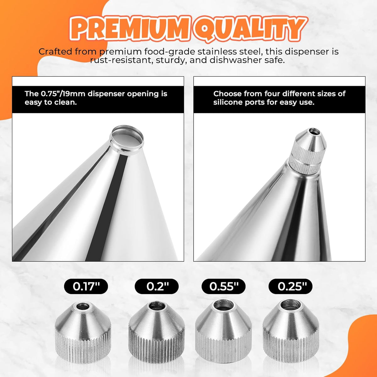 Large 60oz Stainless Steel Pancake Batter Dispenser with Stand and Tools, Great for Pancakes, Cupcake, Candle Wax Pourer, Durable, Leak-Free and Easy to Clean