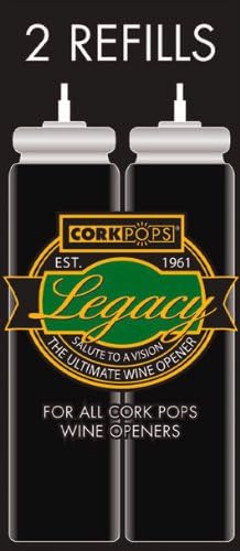 Wine Bottle Opener Refill Cartridges 2 Per Box- Eco-Friendly Low-Pressure, Fits All Models Opens 60-80 Bottles Per Cartridge 1 Box