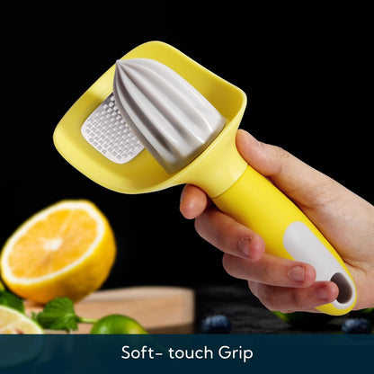 Lemon Zester Bar Tool 4 in 1, Citrus Lime Zester Peeler, Channel Knife, Citrus Reamer, Grater, Seed Pip Catcher to Avoid Mess, Soft-Touch Grip, Compact for Easy Storage, Dishwasher Safe