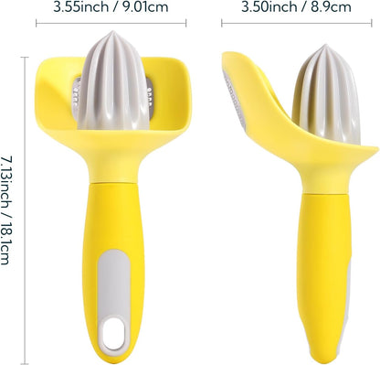 Lemon Zester Bar Tool 4 in 1, Citrus Lime Zester Peeler, Channel Knife, Citrus Reamer, Grater, Seed Pip Catcher to Avoid Mess, Soft-Touch Grip, Compact for Easy Storage, Dishwasher Safe