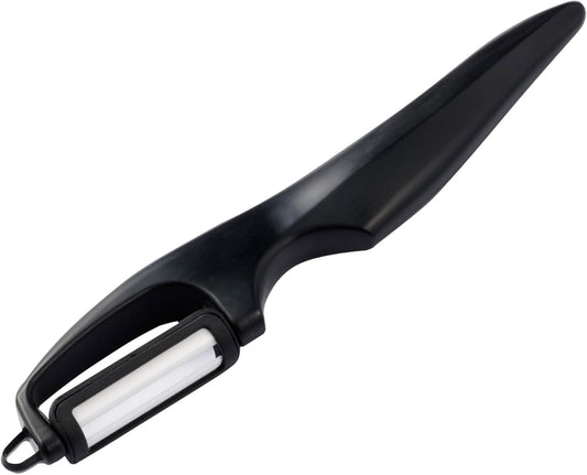 Vertical Ceramic Peeler – Ultra-Sharp Japanese Zirconia Blade | Vertical Ceramic Peeler: Ultra-Sharp Japanese Zirconia Dual-Blade, Ergonomic Non-Slip Handle, Built-in Eye Corer