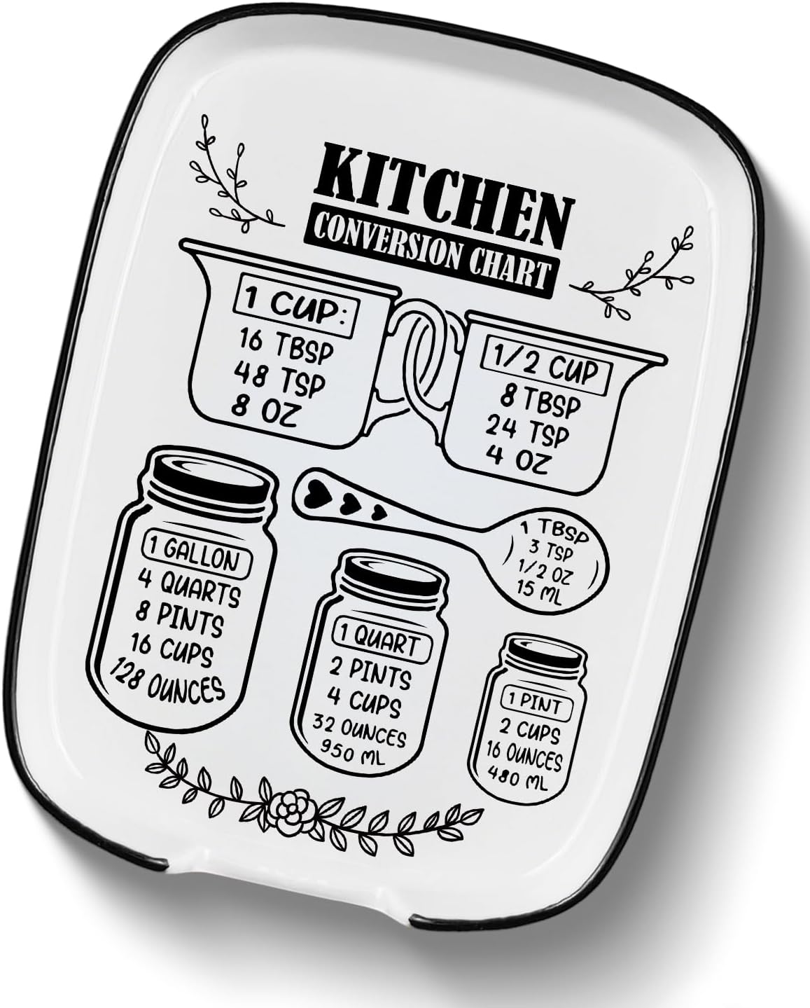 Ceramic Spoon Rest Spoon Holder for Stove Top Kitchen Counter Kitchen Decor | Funny Large Cooking Utensil Rest, Kitchen Gadget Spatula Ladle Holder, Farmhouse Kitchen Accessories Conversion Chart