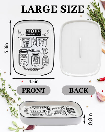Ceramic Spoon Rest Spoon Holder for Stove Top Kitchen Counter Kitchen Decor | Funny Large Cooking Utensil Rest, Kitchen Gadget Spatula Ladle Holder, Farmhouse Kitchen Accessories Conversion Chart