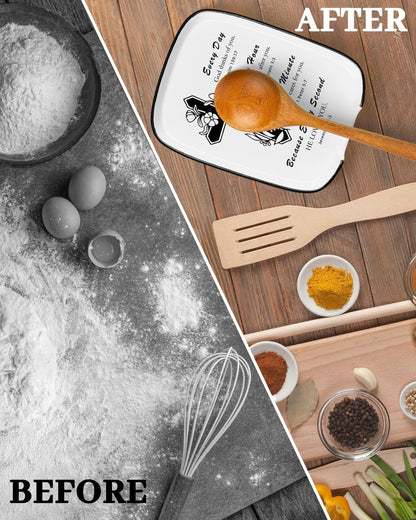 Ceramic Spoon Rest Spoon Holder for Stove Top Kitchen Counter Kitchen Decor | Funny Large Cooking Utensil Rest, Kitchen Gadget Spatula Ladle Holder, Farmhouse Kitchen Accessories Conversion Chart