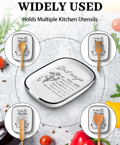 Ceramic Spoon Rest Spoon Holder for Stove Top Kitchen Counter Kitchen Decor | Funny Large Cooking Utensil Rest, Kitchen Gadget Spatula Ladle Holder, Farmhouse Kitchen Accessories Conversion Chart