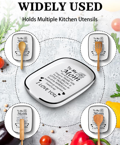 Ceramic Spoon Rest Spoon Holder for Stove Top Kitchen Counter Kitchen Decor | Funny Large Cooking Utensil Rest, Kitchen Gadget Spatula Ladle Holder, Farmhouse Kitchen Accessories Conversion Chart