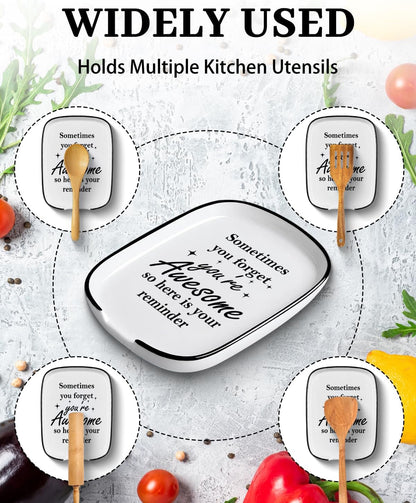 Ceramic Spoon Rest Spoon Holder for Stove Top Kitchen Counter Kitchen Decor | Funny Large Cooking Utensil Rest, Kitchen Gadget Spatula Ladle Holder, Farmhouse Kitchen Accessories Conversion Chart