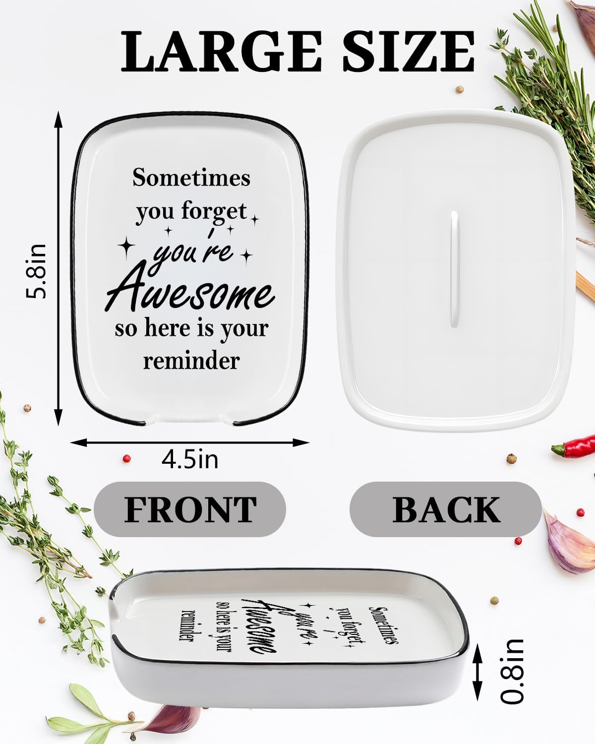 Ceramic Spoon Rest Spoon Holder for Stove Top Kitchen Counter Kitchen Decor | Funny Large Cooking Utensil Rest, Kitchen Gadget Spatula Ladle Holder, Farmhouse Kitchen Accessories Conversion Chart