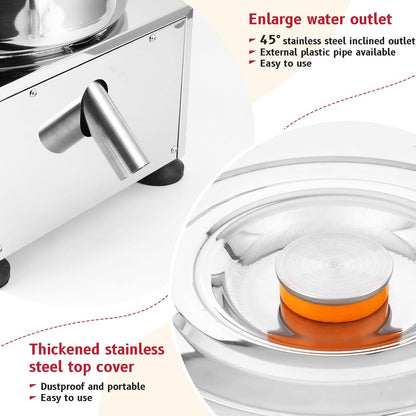 Electric Commercial Salad Spinner Large Inner Capacity 10L(3kg Vegetable), 110V Stainless Steel Lettuce Spinner Vegetable Dryer for Canteens Hotels and Restaurants, One Key Switch