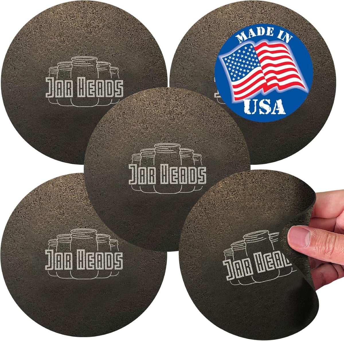 Rubber Jar Opener Gripper Pad - Thick 5 Inch Grippers for Opening Jars Made in the USA - Jar Opener for Weak Hands & Seniors with Arthritis