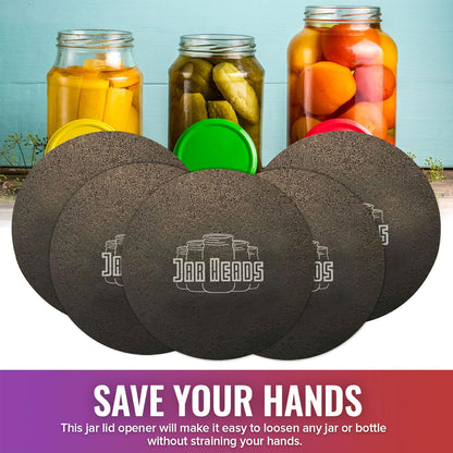Rubber Jar Opener Gripper Pad - Thick 5 Inch Grippers for Opening Jars Made in the USA - Jar Opener for Weak Hands & Seniors with Arthritis
