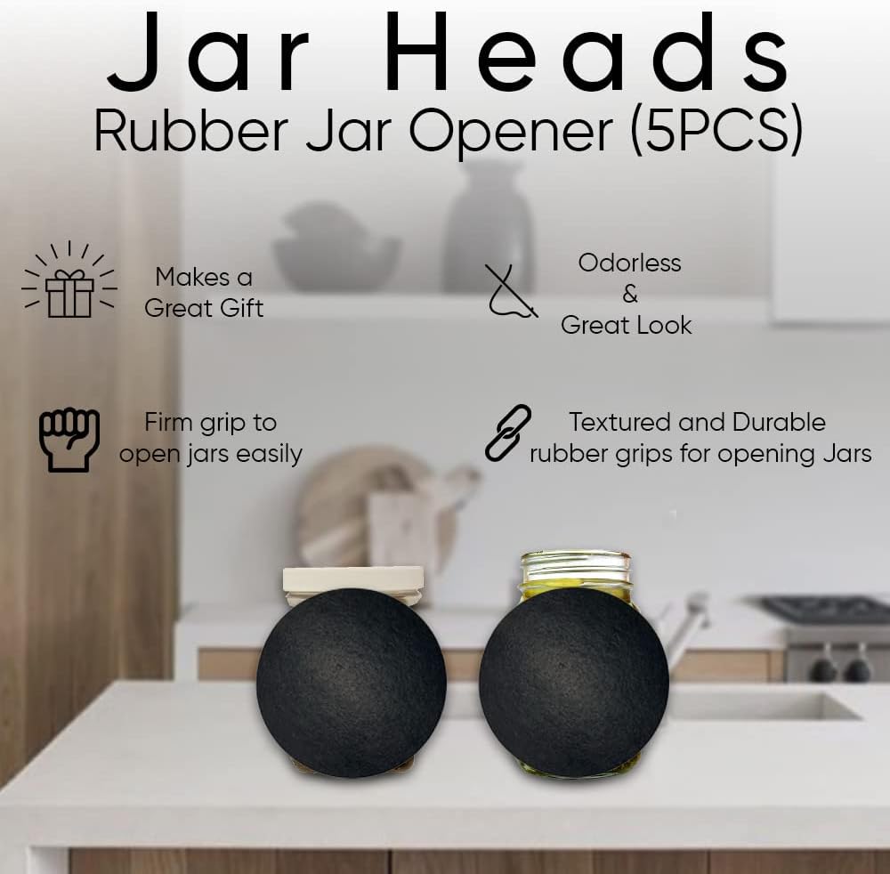 Rubber Jar Opener Gripper Pad - Thick 5 Inch Grippers for Opening Jars Made in the USA - Jar Opener for Weak Hands & Seniors with Arthritis