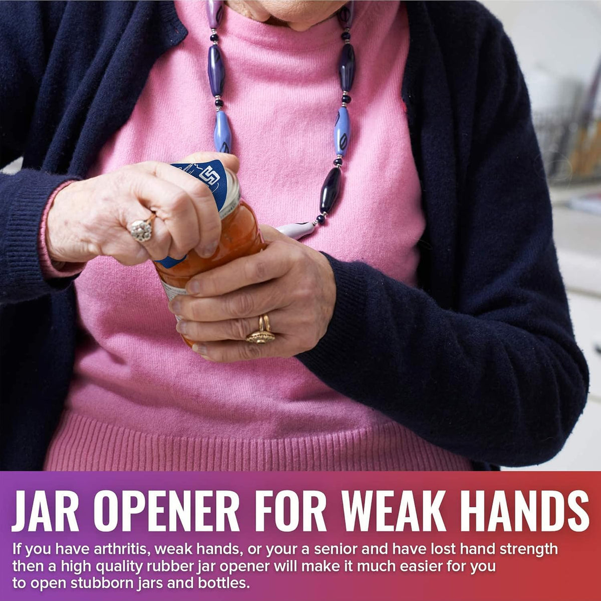 Rubber Jar Opener Gripper Pad - Thick 5 Inch Grippers for Opening Jars Made in the USA - Jar Opener for Weak Hands & Seniors with Arthritis