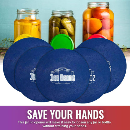 Rubber Jar Opener Gripper Pad - Thick 5 Inch Grippers for Opening Jars Made in the USA - Jar Opener for Weak Hands & Seniors with Arthritis