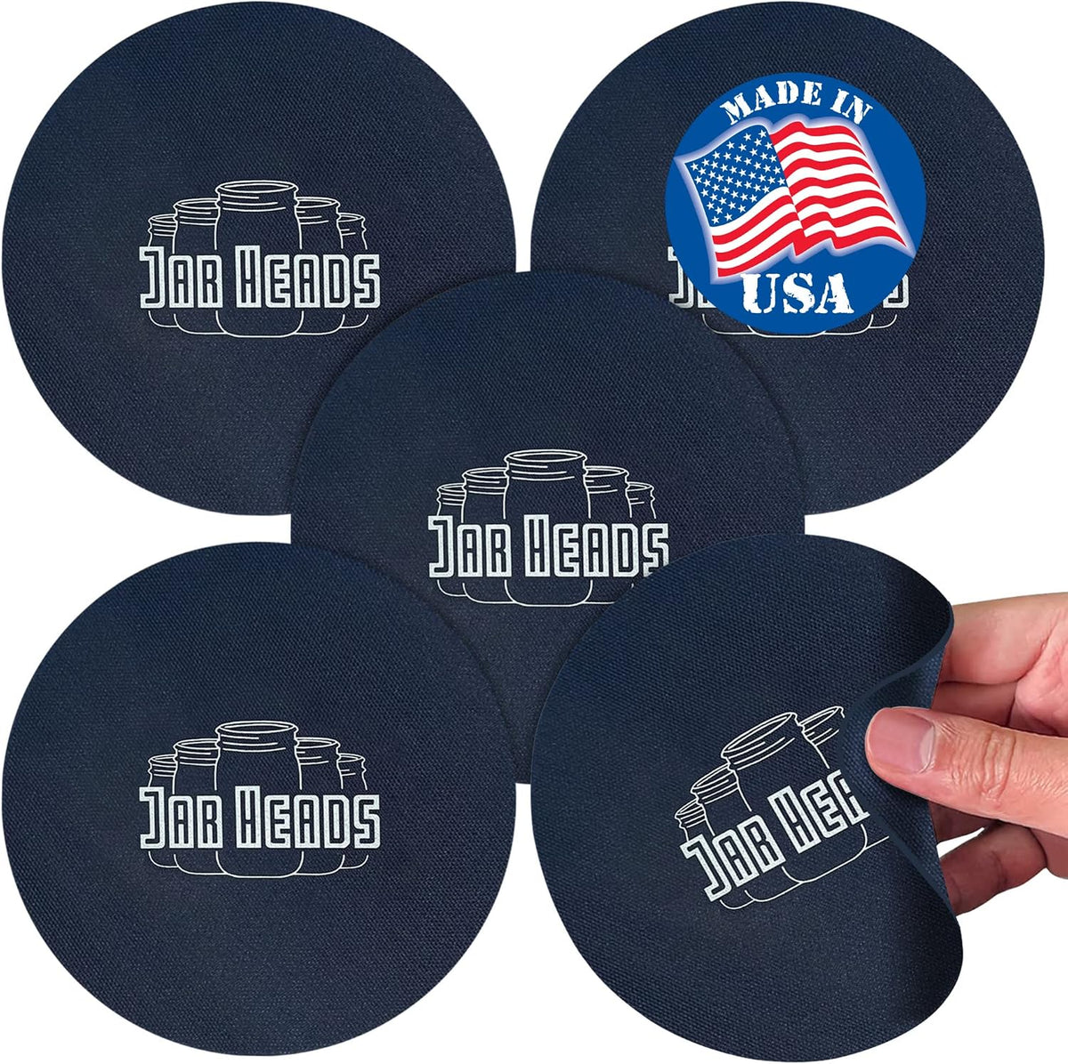 Rubber Jar Opener Gripper Pad - Thick 5 Inch Grippers for Opening Jars Made in the USA - Jar Opener for Weak Hands & Seniors with Arthritis