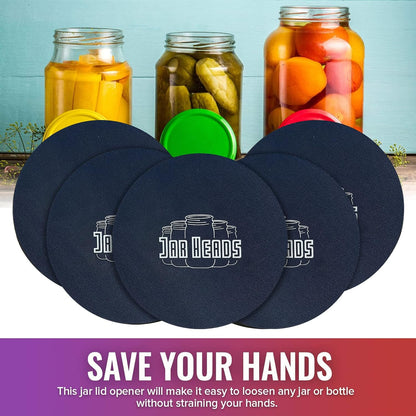 Rubber Jar Opener Gripper Pad - Thick 5 Inch Grippers for Opening Jars Made in the USA - Jar Opener for Weak Hands & Seniors with Arthritis