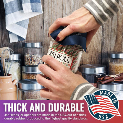 Rubber Jar Opener Gripper Pad - Thick 5 Inch Grippers for Opening Jars Made in the USA - Jar Opener for Weak Hands & Seniors with Arthritis