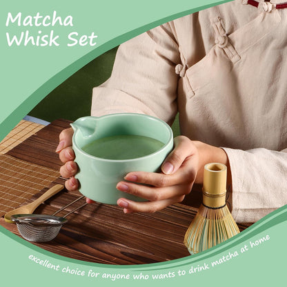 Matcha Whisk 5 Set,Tea Tools For Ceremony(Green)