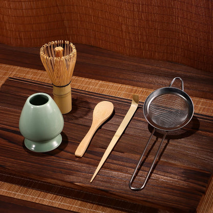 Matcha Whisk 5 Set,Tea Tools For Ceremony(Green)