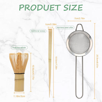 Matcha Whisk 5 Set,Tea Tools For Ceremony(Green)