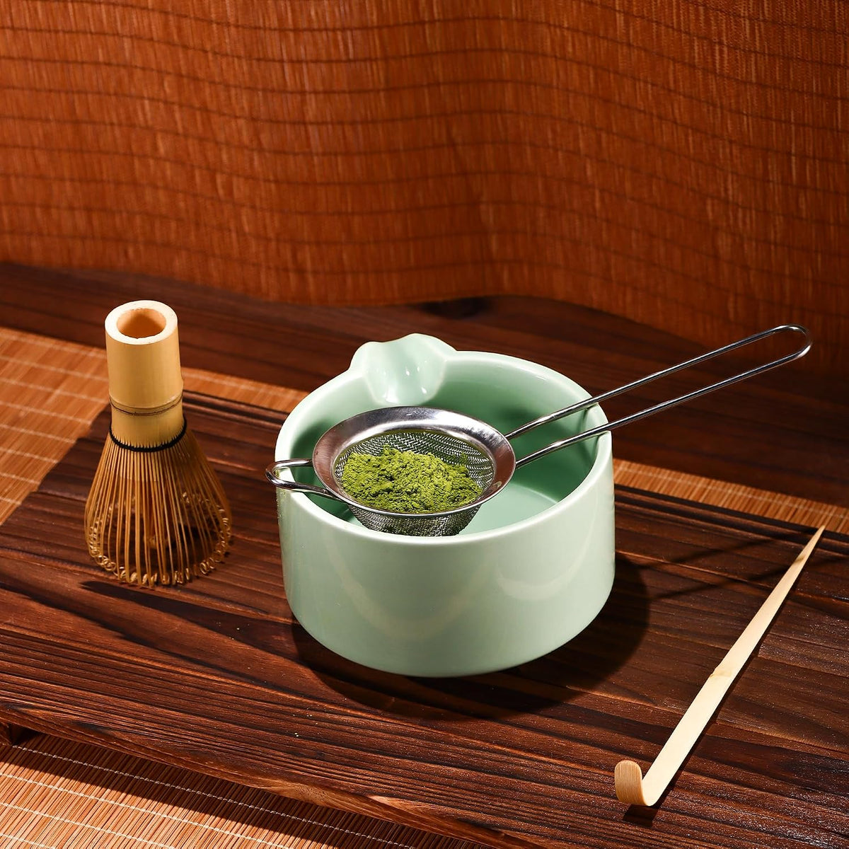 Matcha Whisk 5 Set,Tea Tools For Ceremony(Green)