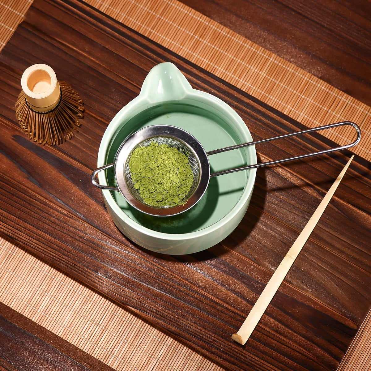 Matcha Whisk 5 Set,Tea Tools For Ceremony(Green)