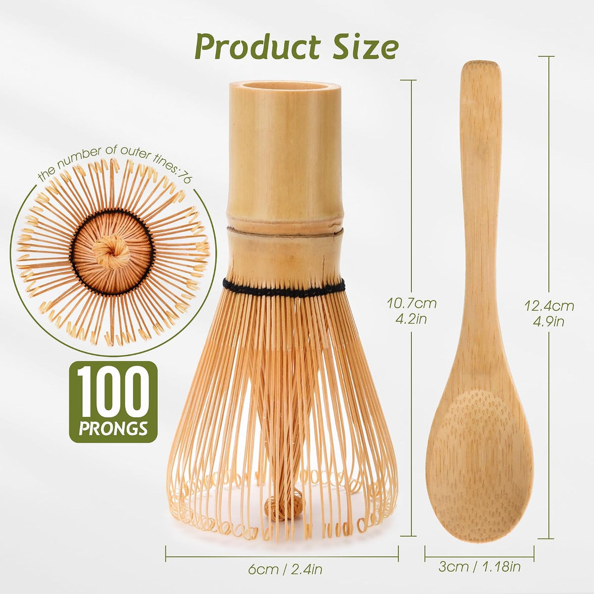 Matcha Whisk 5 Set,Tea Tools For Ceremony(Green)