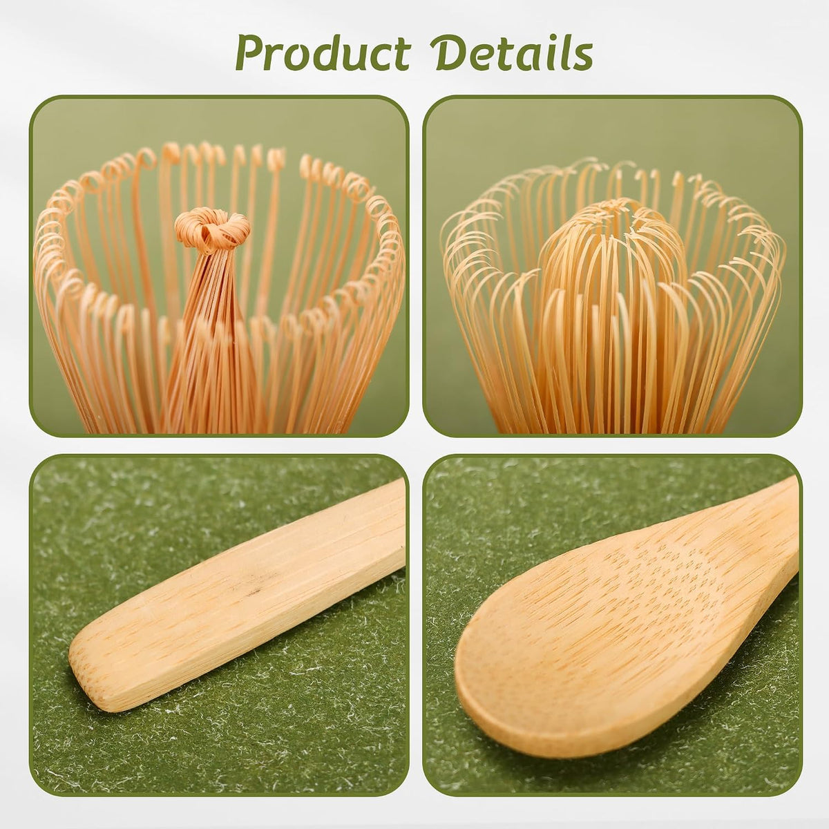 Matcha Whisk 5 Set,Tea Tools For Ceremony(Green)